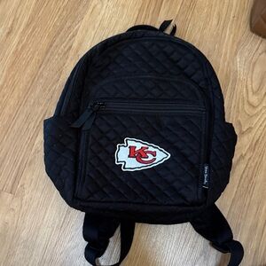 Vera Bradley Black Quilted Backpack with Red Logo